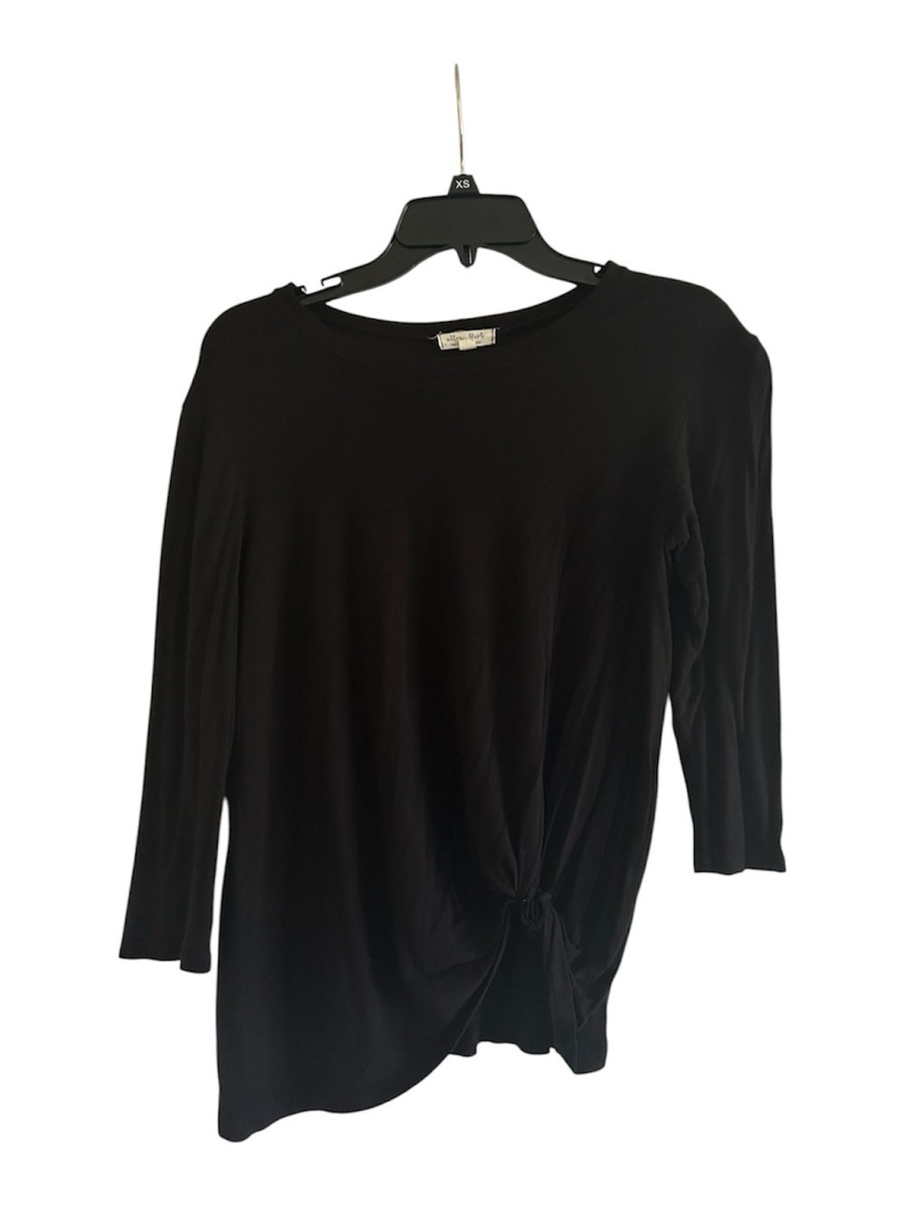 Ultra Flirt Side Twist Black Size Small Short Sleeve Blouse